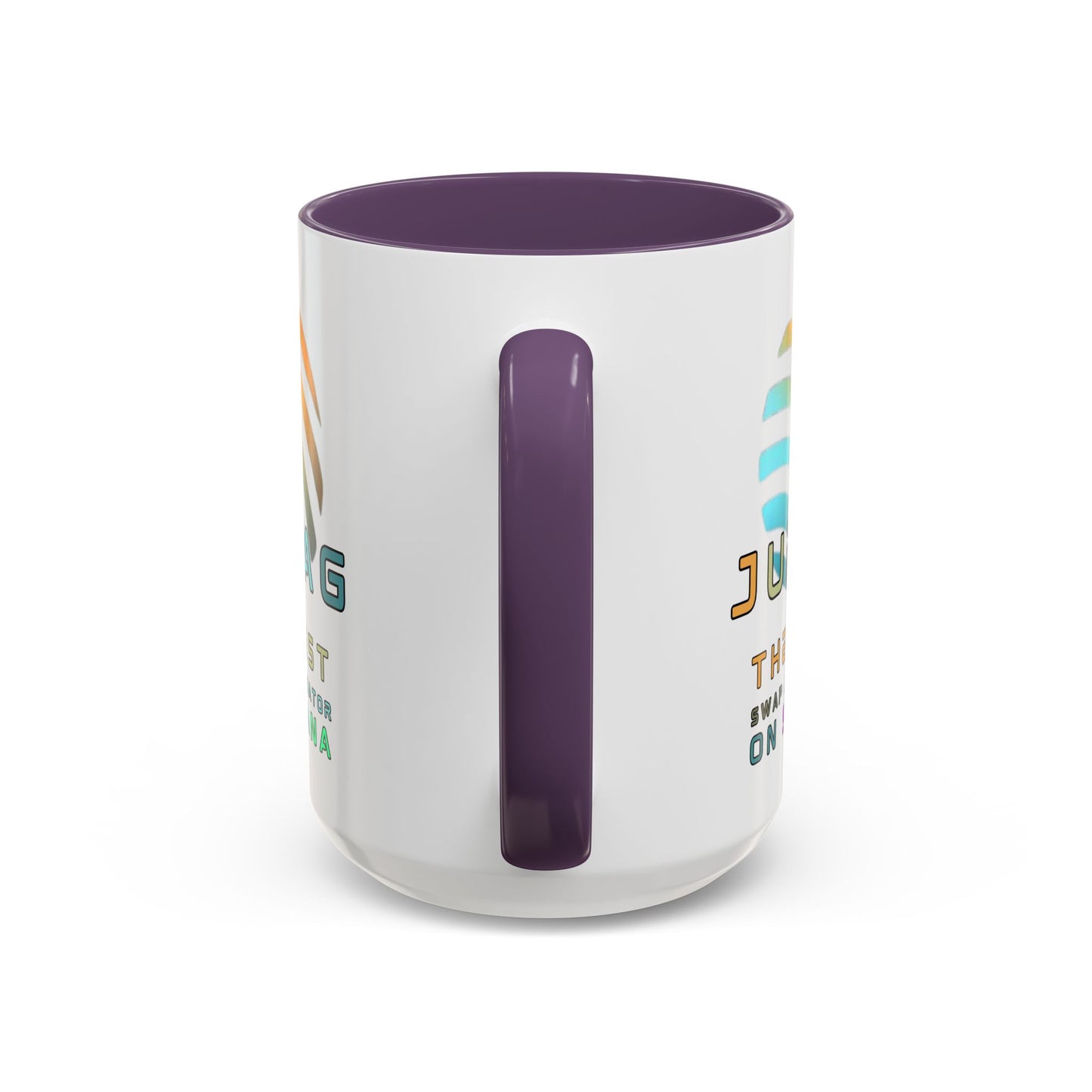 Jupiter (JUP) the best aggregator on Solana White Accent Mug by cypherpunkgear.com