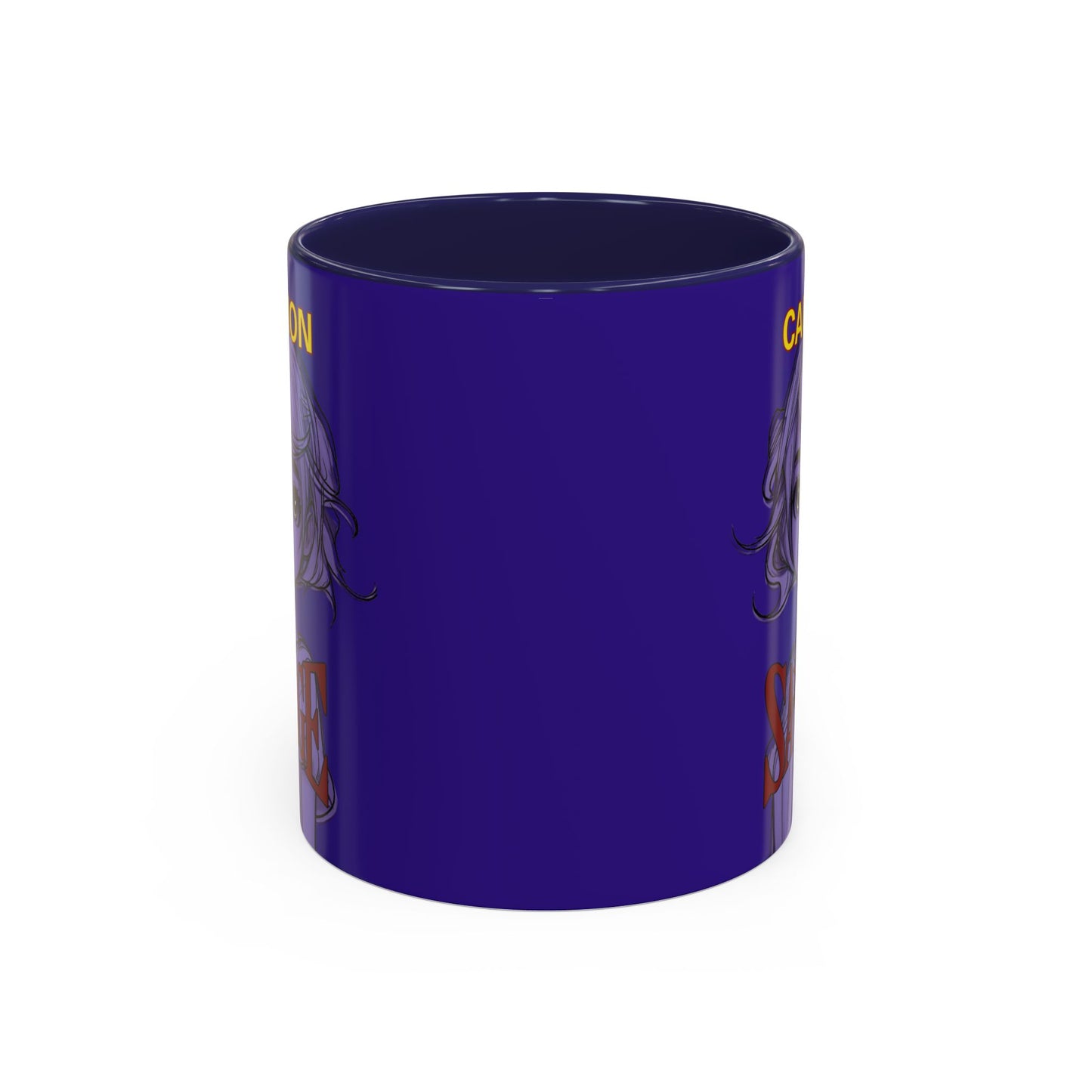 Caution, Savage Dark Purple Accent Mug by cypherpunkgear.com