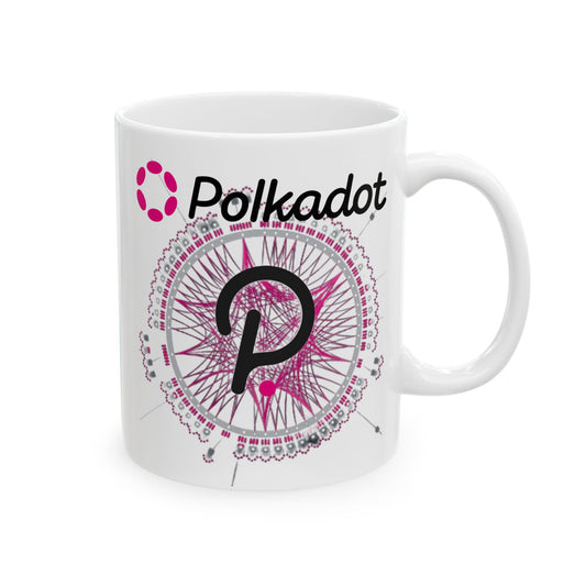 Polkadot (DOT) White Mug by cypherpunkgear.com