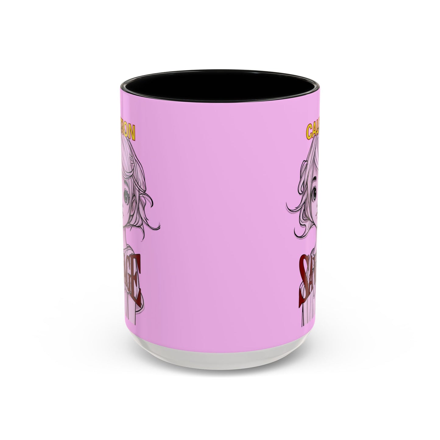 Caution, Savage Pink Accent Mug by cypherpunkgear.com