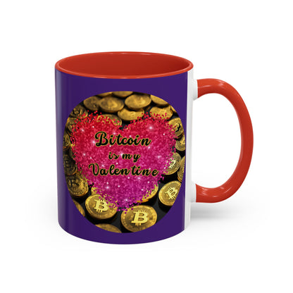 Bitcoin is My Valentine Purple Accent Mug by cypherpunkgear.com