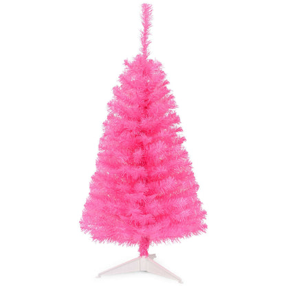 36 Inch Unlit Artificial Christmas Mini Tree with Plastic Stand-Green