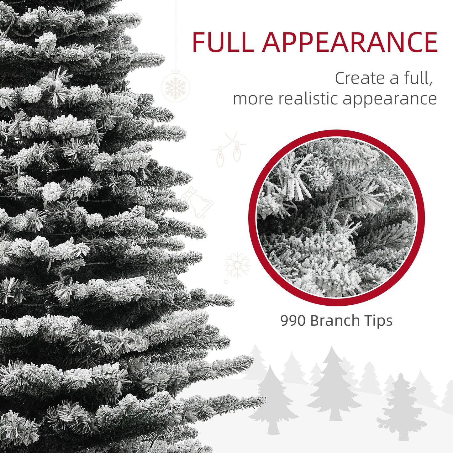 HOMCOM 6.5 ft Pre-Lit Mountain Pine Artificial Christmas Tree