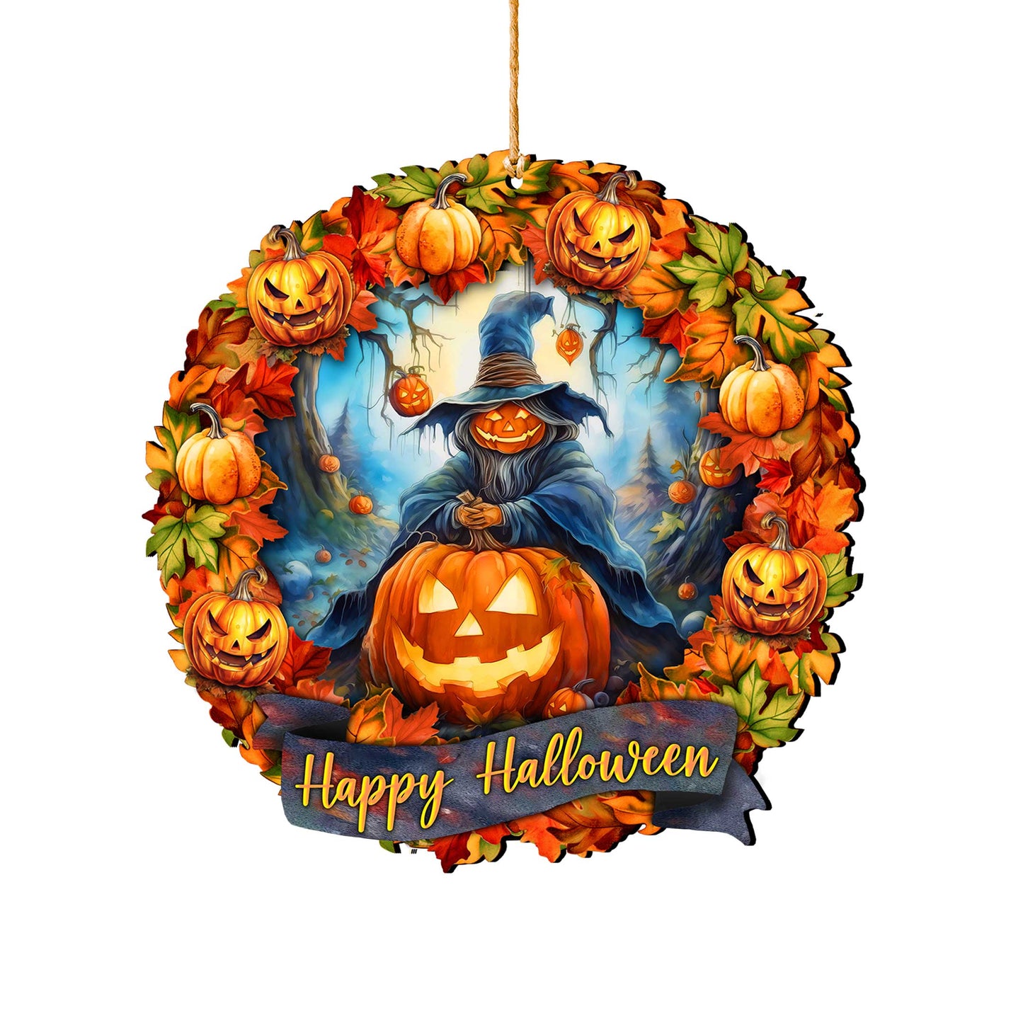 Happy Halloween Wreath Ornaments by G. Debrekht  - Halloween Decor - 8652821