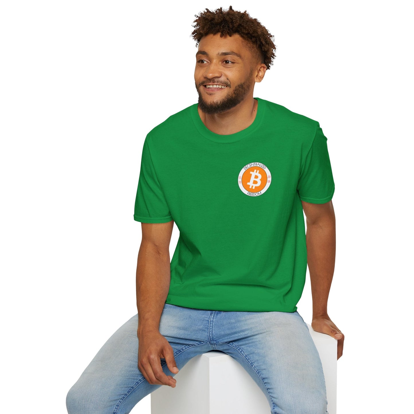 2 - sided Bitcoin (BTC) Decentralized Freedom DKcolors Unisex T-Shirt by cypherpunkgear – cypherpunkgear.com | Cypherpunk Merch
