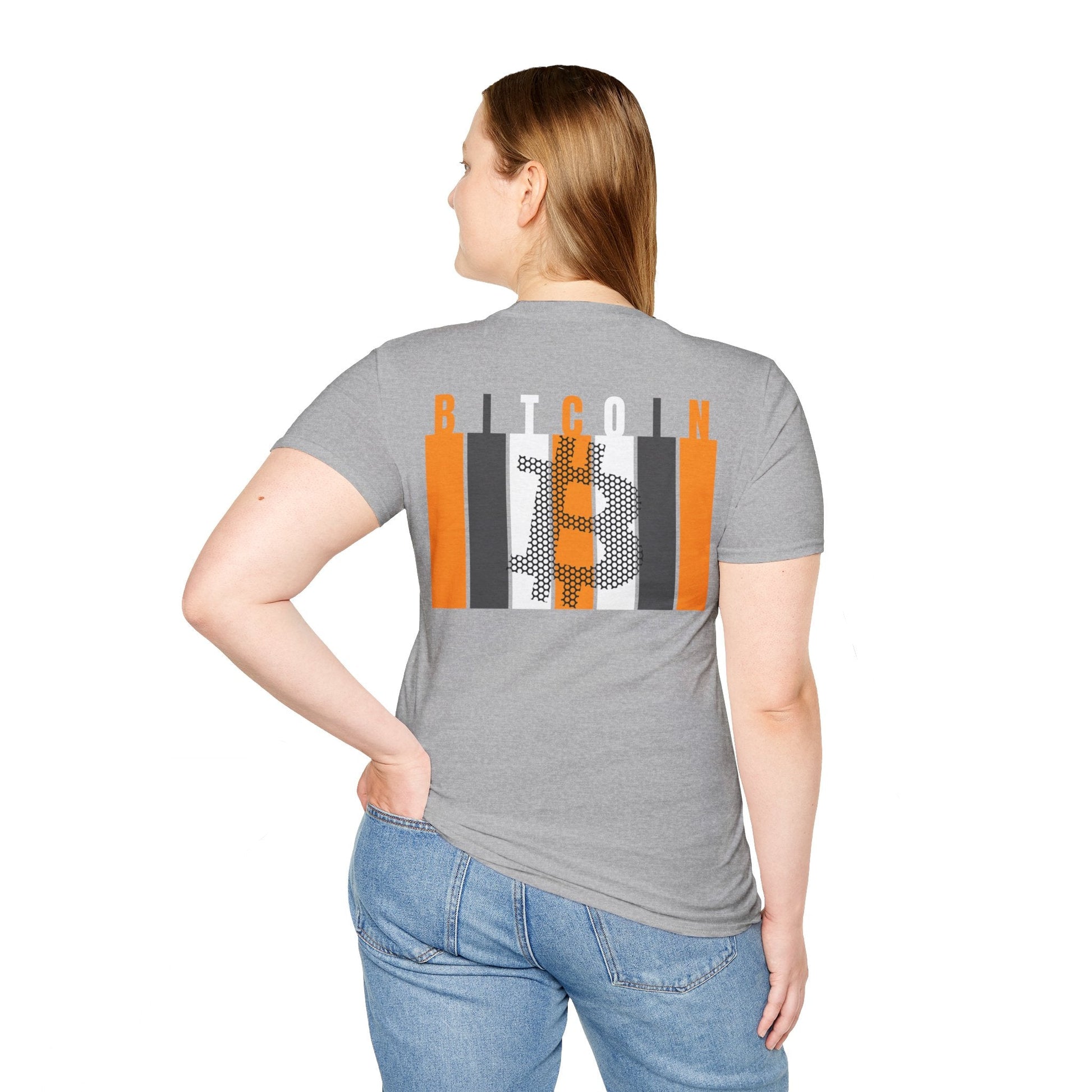 2 - sided Bitcoin (BTC) Decentralized Freedom LTcolors Unisex T-Shirt by cypherpunkgear – cypherpunkgear.com | Cypherpunk Merch
