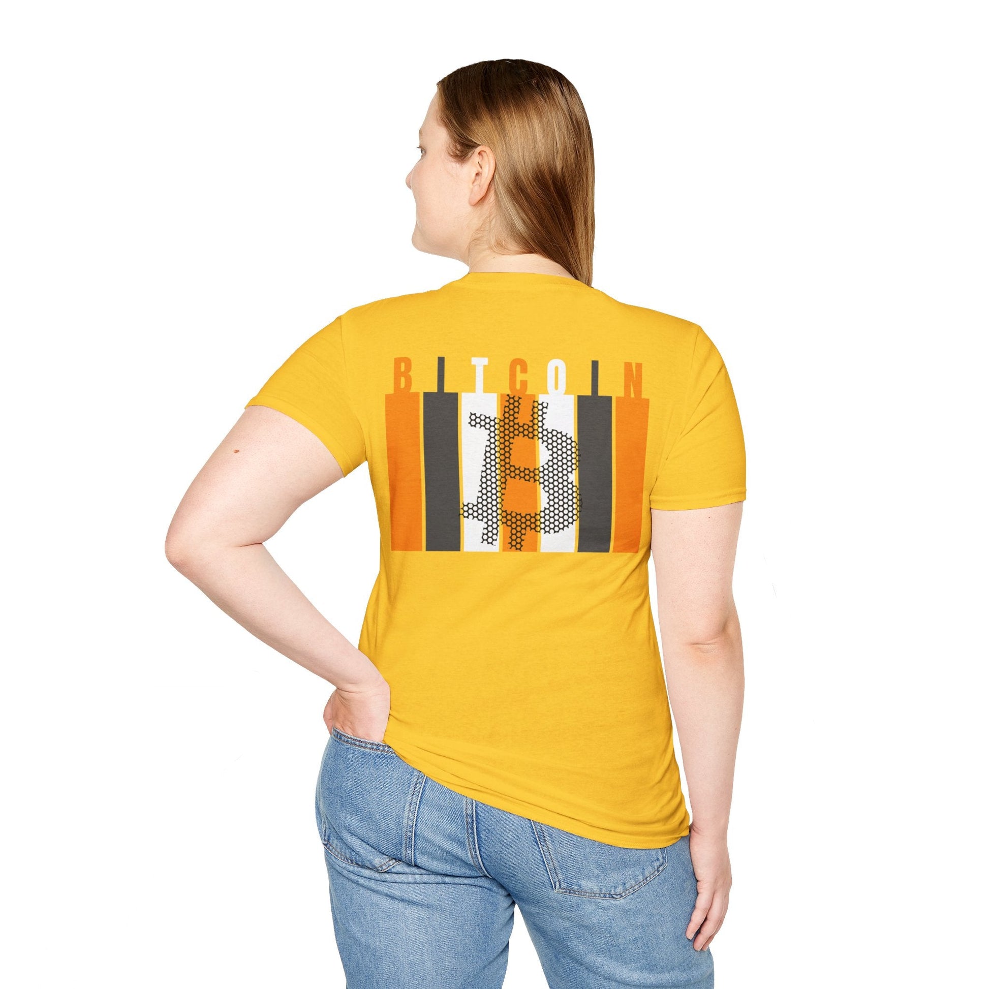 2 - sided Bitcoin (BTC) Decentralized Freedom LTcolors Unisex T-Shirt by cypherpunkgear – cypherpunkgear.com | Cypherpunk Merch