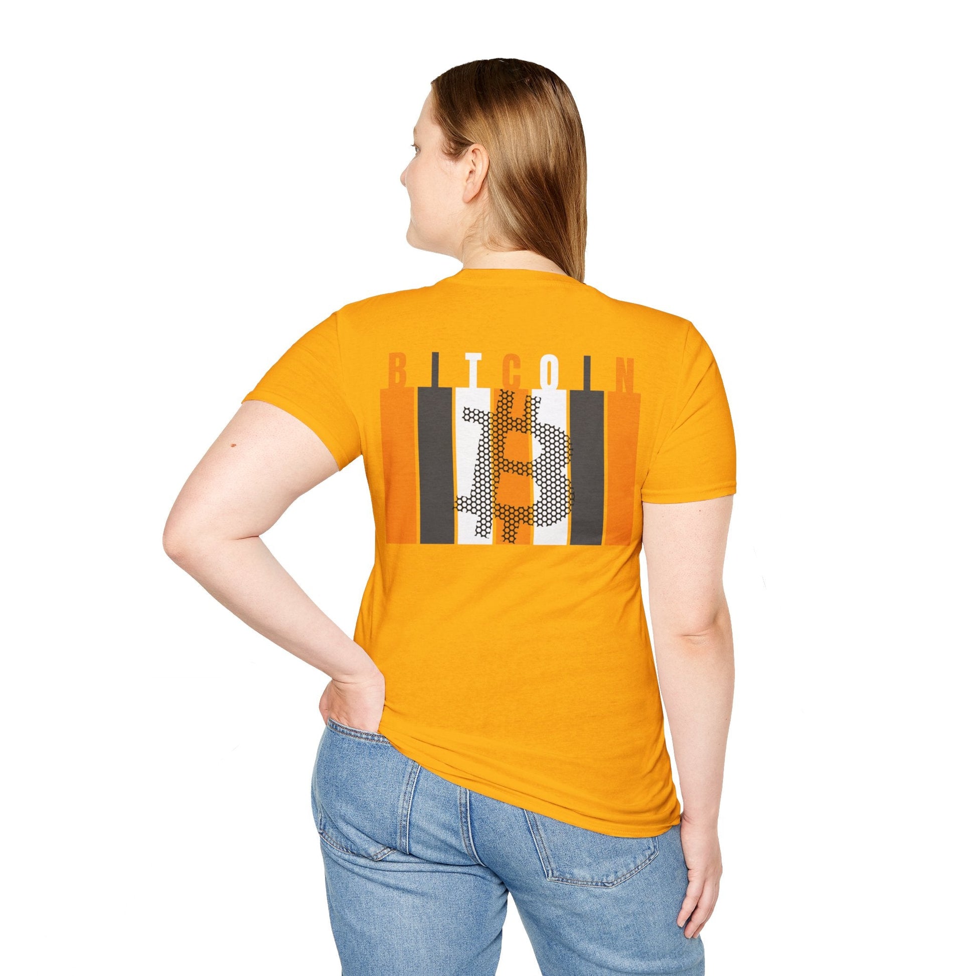 2 - sided Bitcoin (BTC) Decentralized Freedom LTcolors Unisex T-Shirt by cypherpunkgear – cypherpunkgear.com | Cypherpunk Merch