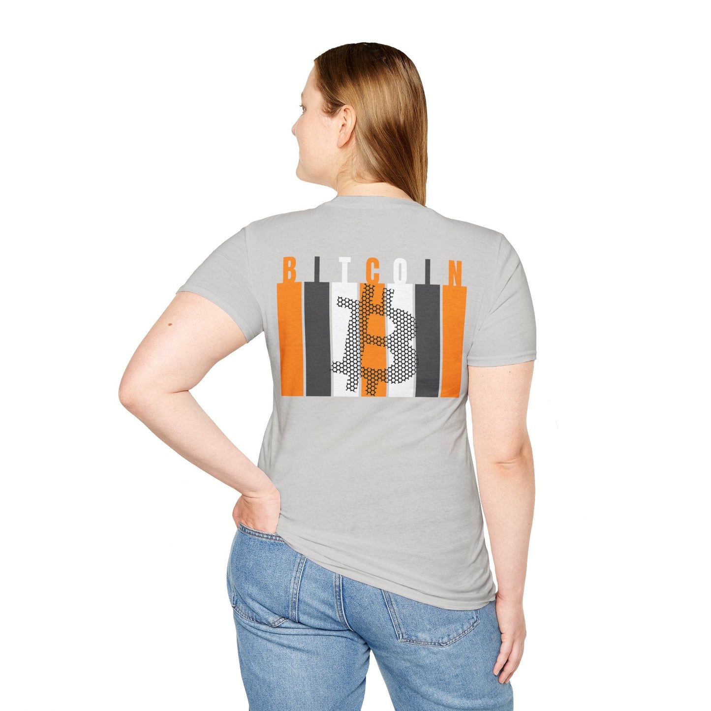 2 - sided Bitcoin (BTC) Decentralized Freedom LTcolors Unisex T-Shirt by cypherpunkgear – cypherpunkgear.com | Cypherpunk Merch