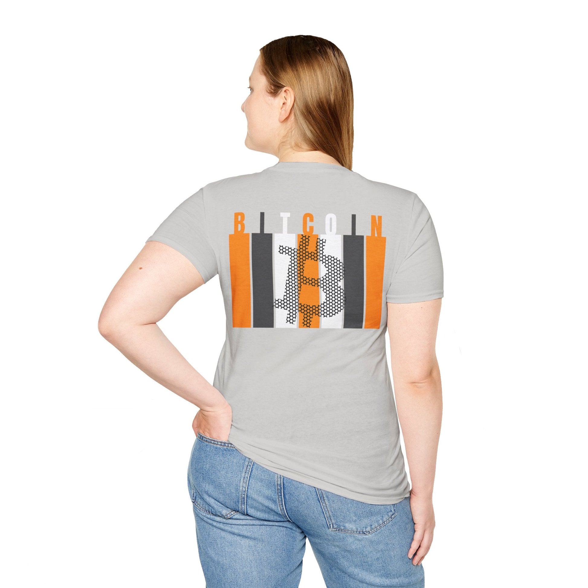 2 - sided Bitcoin (BTC) Decentralized Freedom LTcolors Unisex T-Shirt by cypherpunkgear – cypherpunkgear.com | Cypherpunk Merch