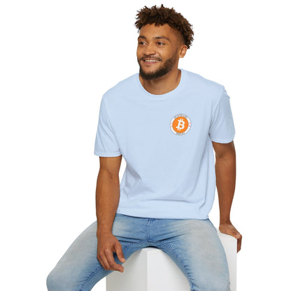 2 - sided Bitcoin (BTC) Decentralized Freedom LTcolors Unisex T-Shirt by cypherpunkgear – cypherpunkgear.com | Cypherpunk Merch