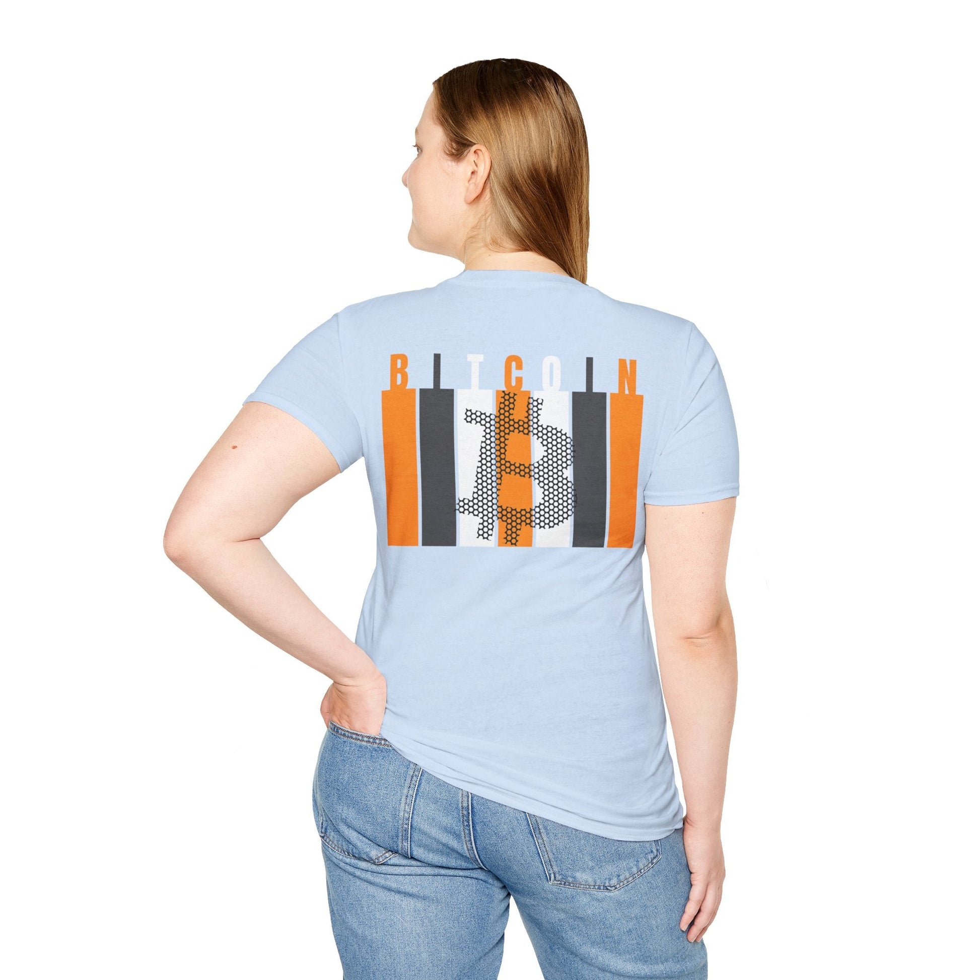 2 - sided Bitcoin (BTC) Decentralized Freedom LTcolors Unisex T-Shirt by cypherpunkgear – cypherpunkgear.com | Cypherpunk Merch