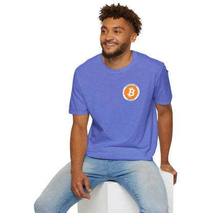 2 - sided Bitcoin (BTC) Decentralized Freedom LTcolors Unisex T-Shirt by cypherpunkgear – cypherpunkgear.com | Cypherpunk Merch