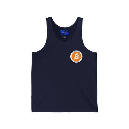 2 - sided Bitcoin (BTC) Decentralized Freedom Unisex Jersey Tank Top by cypherpunkgear – cypherpunkgear.com | Cypherpunk Merch