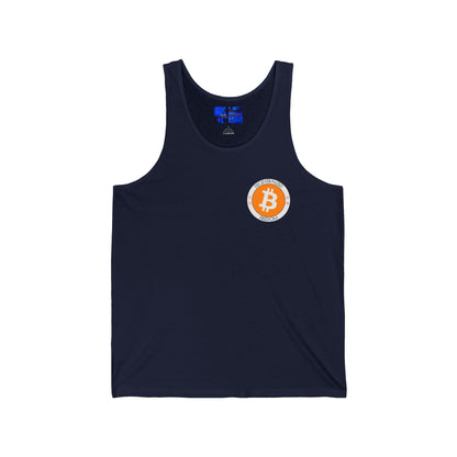 2 - sided Bitcoin (BTC) Freedom Unisex Jersey Tank Top by cypherpunkgear – cypherpunkgear.com | Cypherpunk Merch