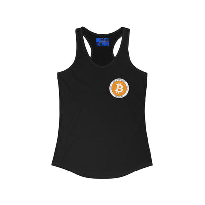 2 - sided Bitcoin (BTC) Freedom Women's Racerback Tank Top by cypherpunkgear – cypherpunkgear.com | Cypherpunk Merch