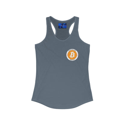 2 - sided Bitcoin (BTC) Freedom Women's Racerback Tank Top by cypherpunkgear – cypherpunkgear.com | Cypherpunk Merch
