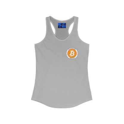 2 - sided Bitcoin (BTC) Freedom Women's Racerback Tank Top by cypherpunkgear – cypherpunkgear.com | Cypherpunk Merch