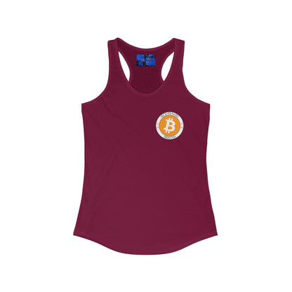 2 - sided Bitcoin (BTC) Freedom Women's Racerback Tank Top by cypherpunkgear – cypherpunkgear.com | Cypherpunk Merch