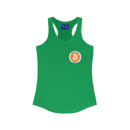 2 - sided Bitcoin (BTC) Freedom Women's Racerback Tank Top by cypherpunkgear – cypherpunkgear.com | Cypherpunk Merch
