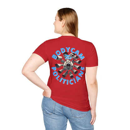 2 - sided Bodycam the Politicians Cameras LTcolors Unisex T-Shirt by cypherpunkgear – cypherpunkgear.com | Cypherpunk Merch