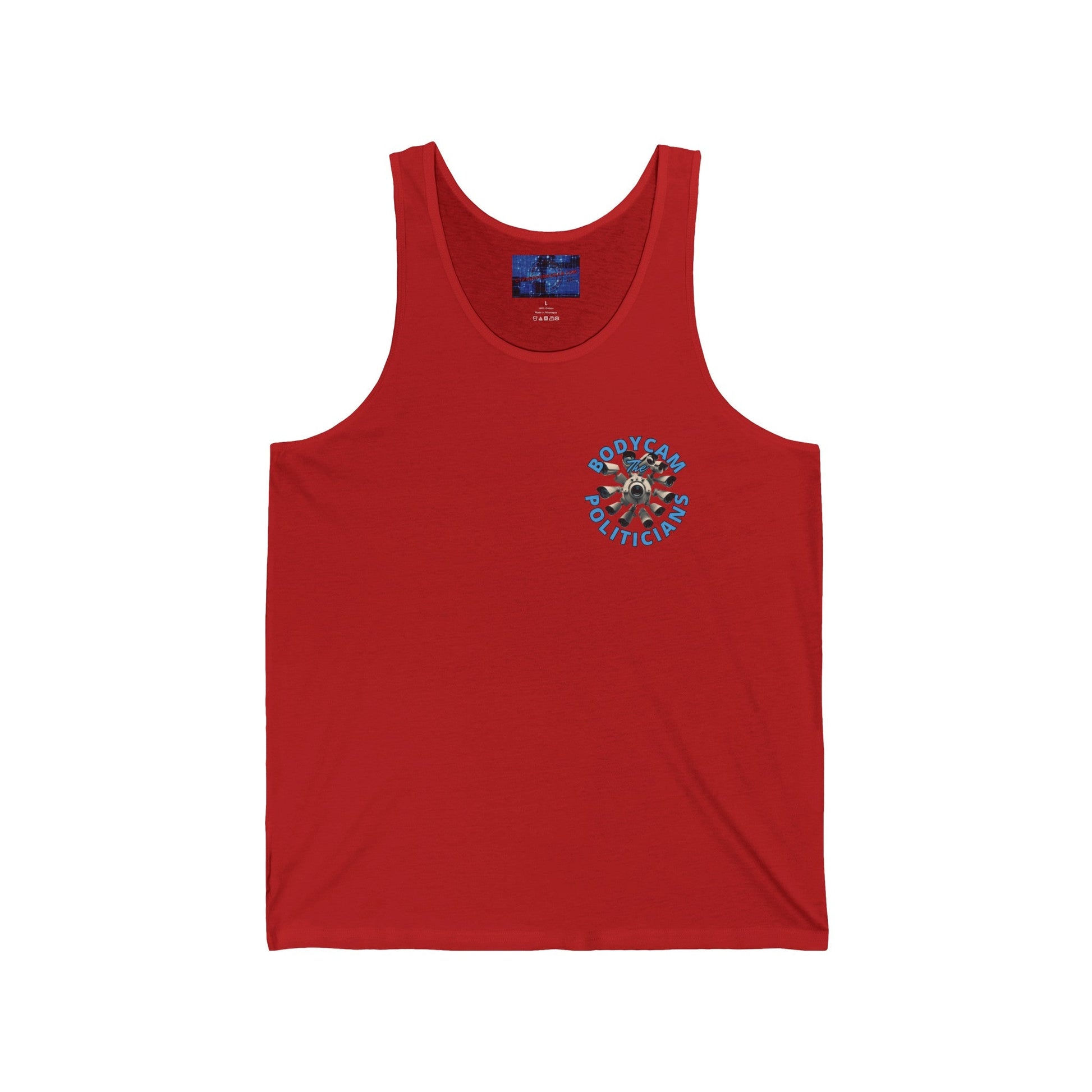 2 - sided Bodycam the Politicians Cameras Unisex Jersey Tank Top by cypherpunkgear – cypherpunkgear.com | Cypherpunk Merch