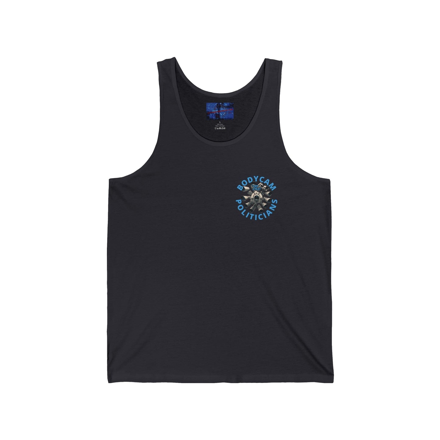 2 - sided Bodycam the Politicians Cameras Unisex Jersey Tank Top by cypherpunkgear – cypherpunkgear.com | Cypherpunk Merch