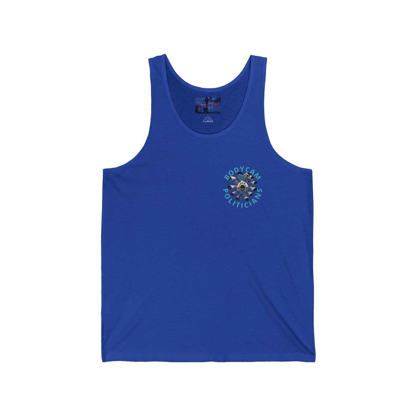 2 - sided Bodycam the Politicians Cameras Unisex Jersey Tank Top by cypherpunkgear – cypherpunkgear.com | Cypherpunk Merch