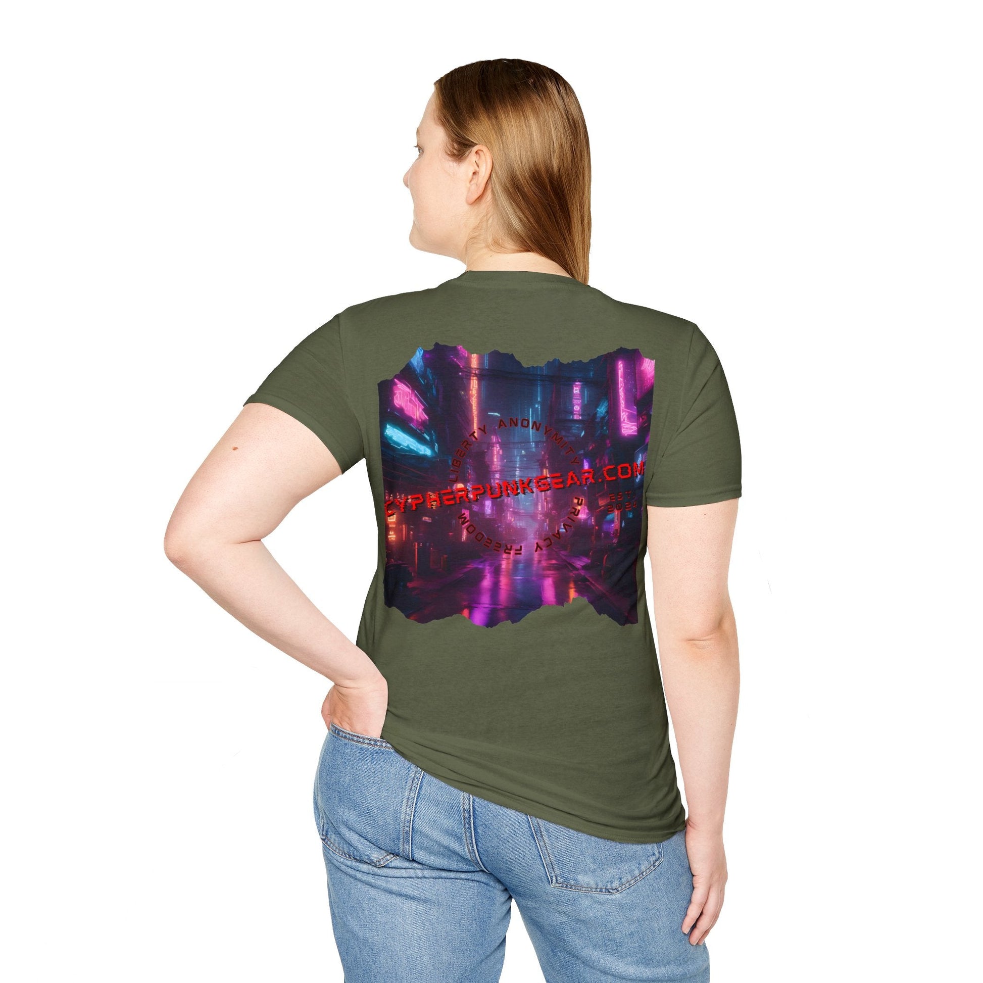 2 - sided cypherpunkgear Logo DKcolors Unisex T-Shirt by cypherpunkgear – cypherpunkgear.com | Cypherpunk Merch