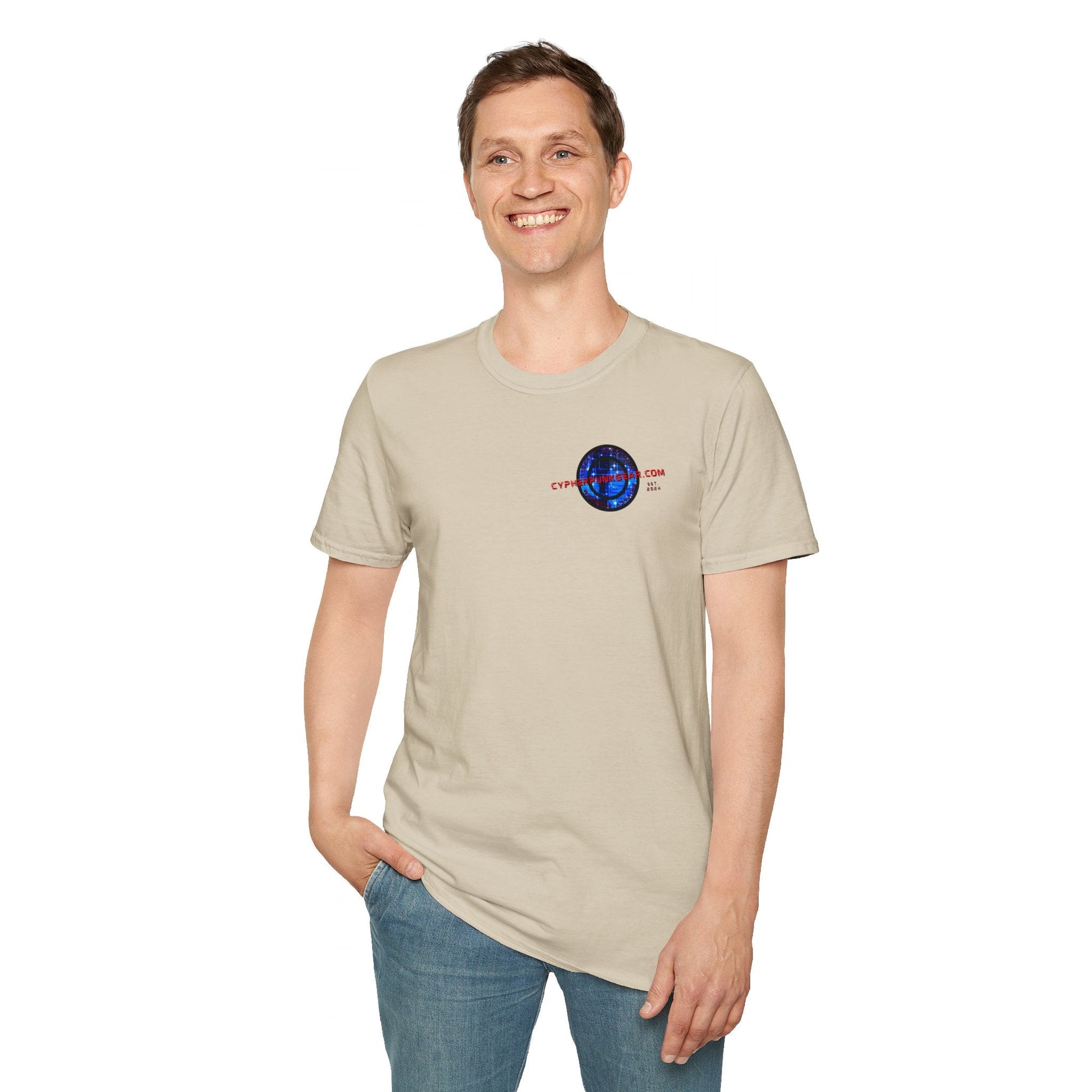 2 - sided cypherpunkgear Logo LTcolors Unisex T-Shirt by cypherpunkgear – cypherpunkgear.com | Cypherpunk Merch