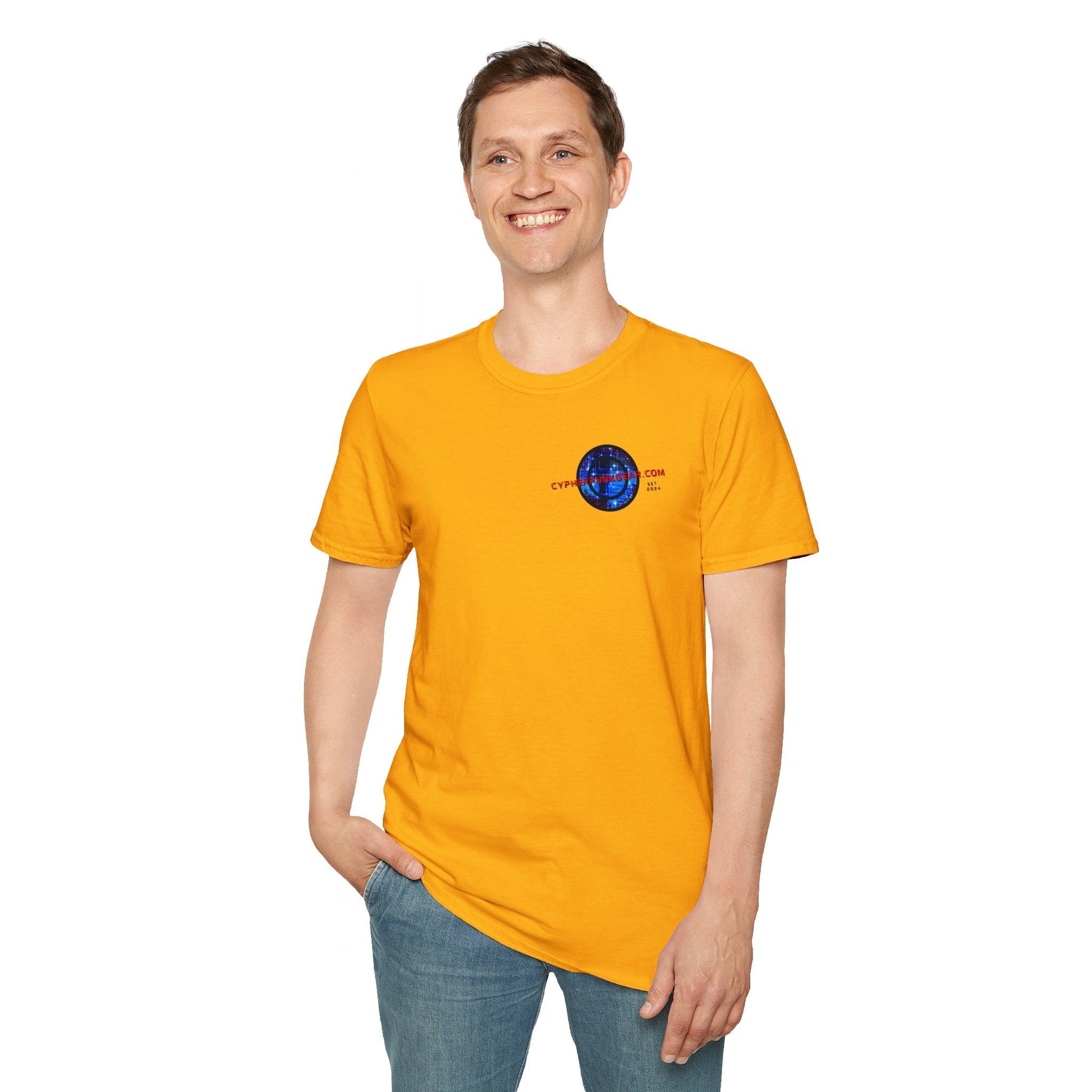 2 - sided cypherpunkgear Logo LTcolors Unisex T-Shirt by cypherpunkgear – cypherpunkgear.com | Cypherpunk Merch