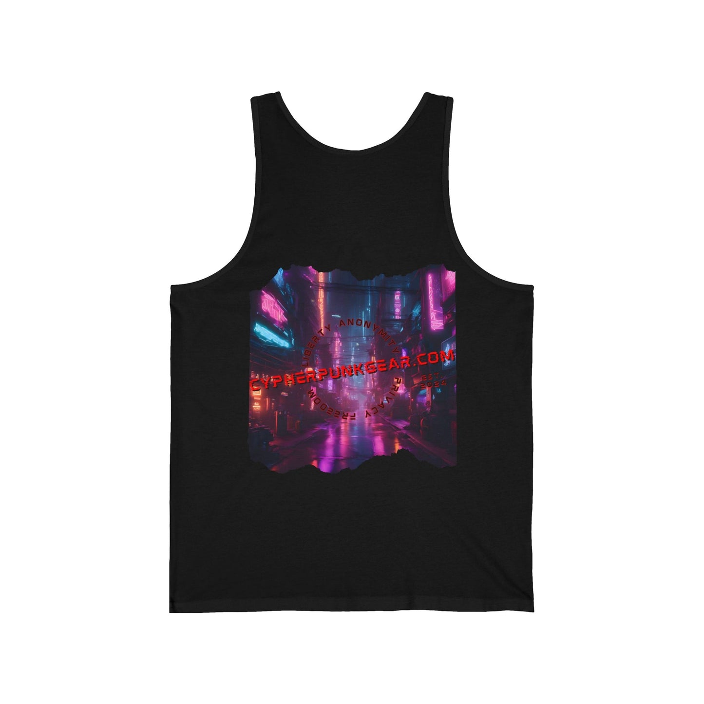 2 - sided cypherpunkgear Logo Unisex Jersey Tank Top by cypherpunkgear – cypherpunkgear.com | Cypherpunk Merch
