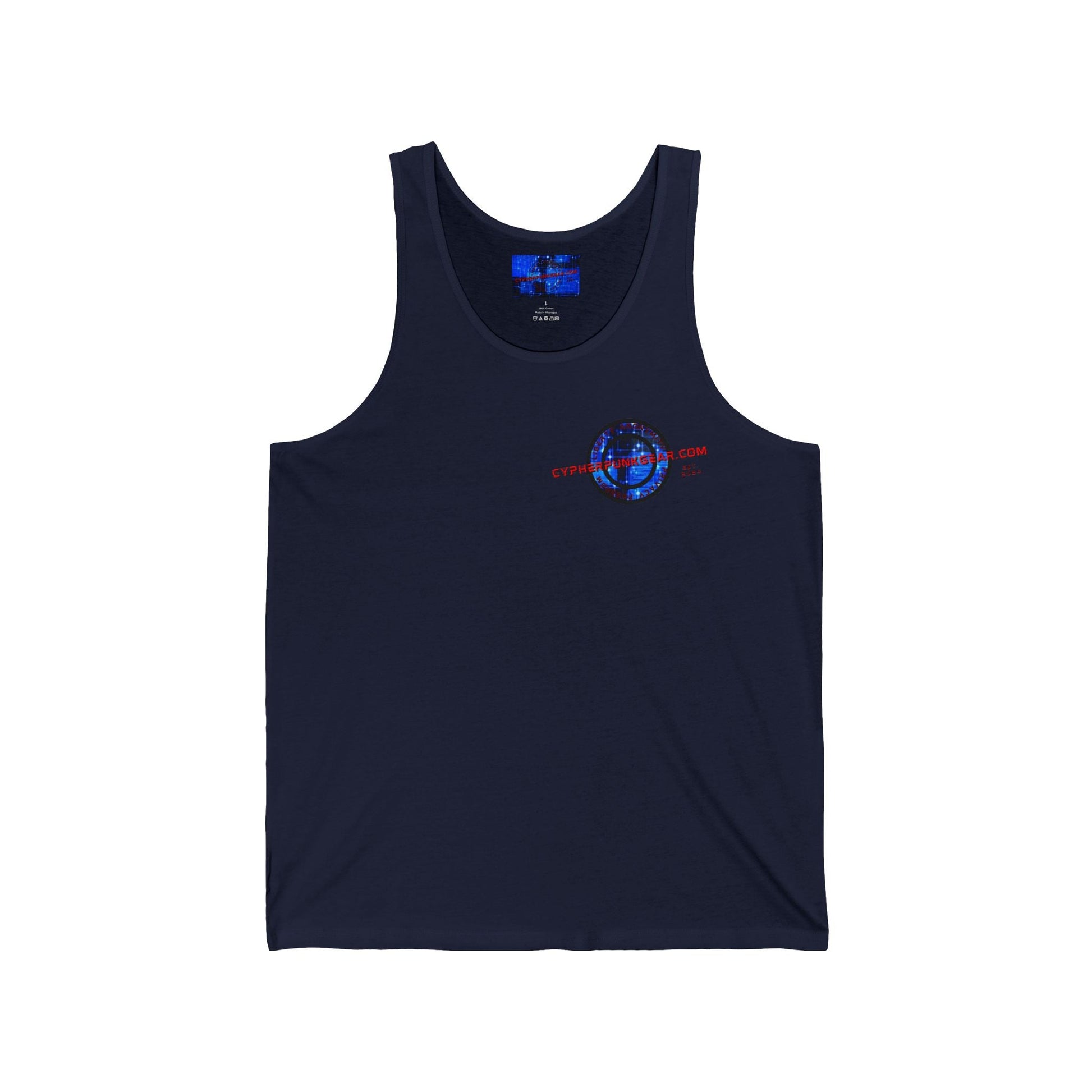 2 - sided cypherpunkgear Logo Unisex Jersey Tank Top by cypherpunkgear – cypherpunkgear.com | Cypherpunk Merch