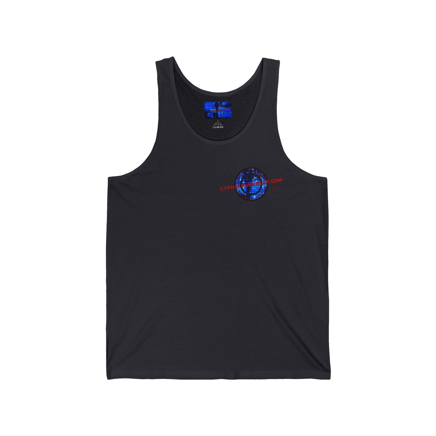 2 - sided cypherpunkgear Logo Unisex Jersey Tank Top by cypherpunkgear – cypherpunkgear.com | Cypherpunk Merch
