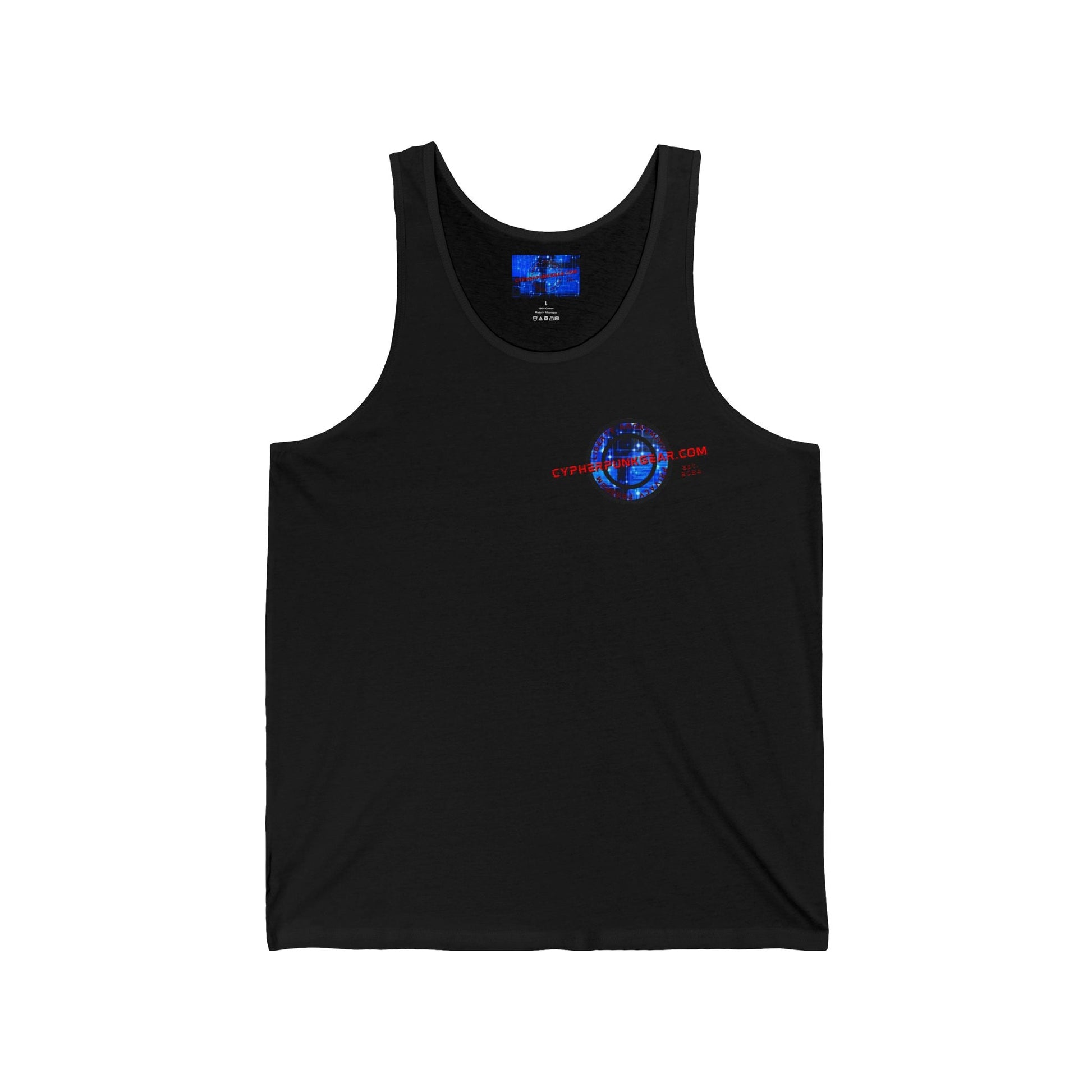2 - sided cypherpunkgear Logo Unisex Jersey Tank Top by cypherpunkgear – cypherpunkgear.com | Cypherpunk Merch