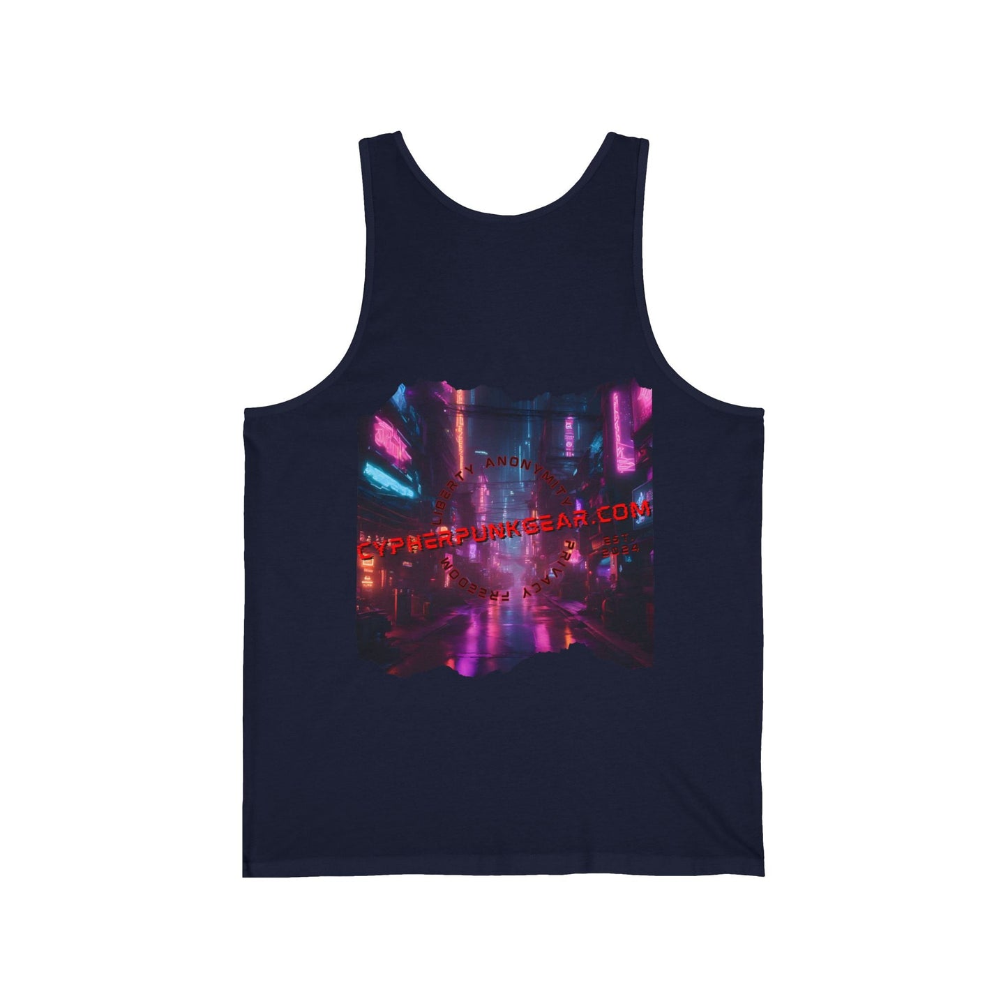 2 - sided cypherpunkgear Logo Unisex Jersey Tank Top by cypherpunkgear – cypherpunkgear.com | Cypherpunk Merch