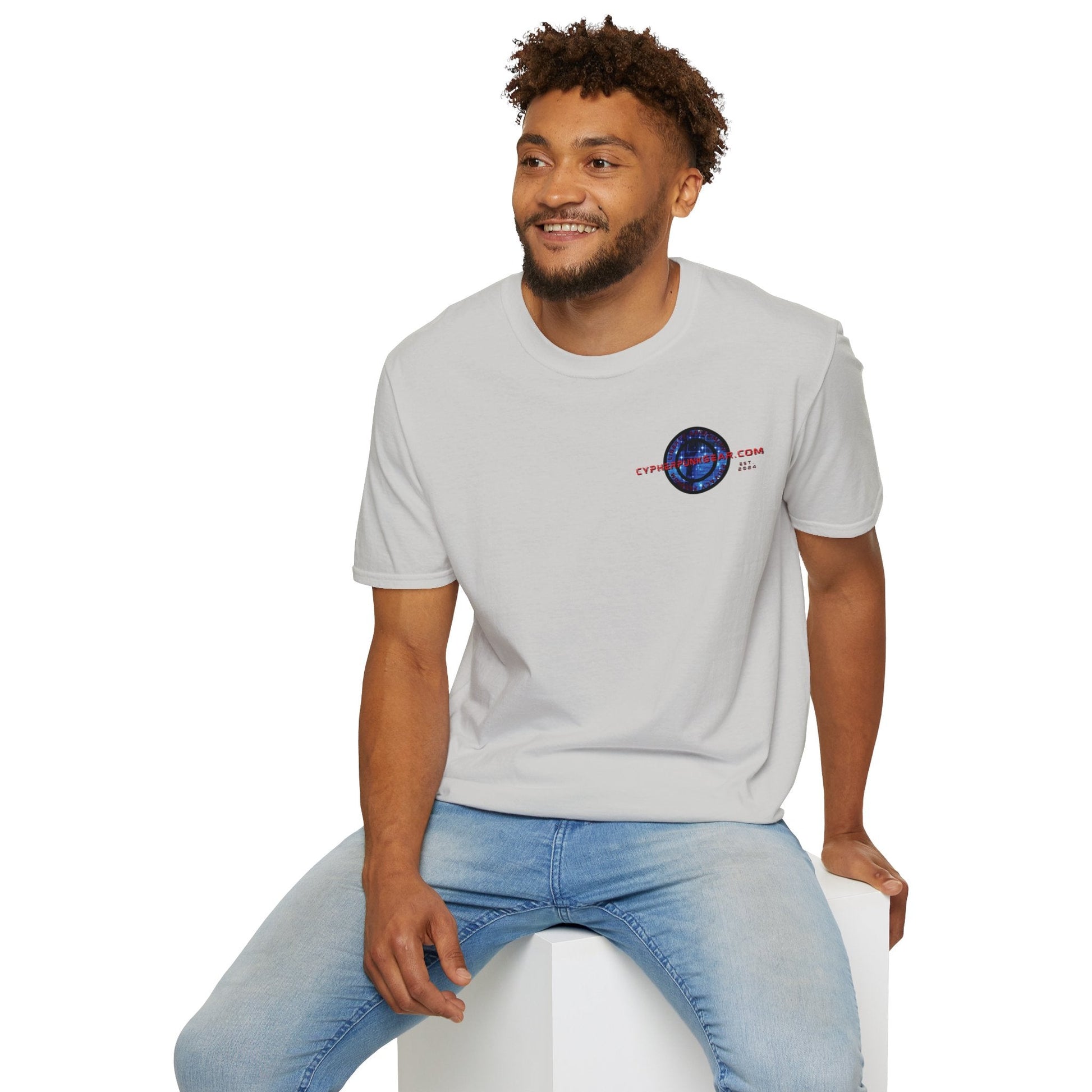 2 - sided Cypherpunkgear logo Unisex T-Shirt by cypherpunkgear – cypherpunkgear.com | Cypherpunk Merch