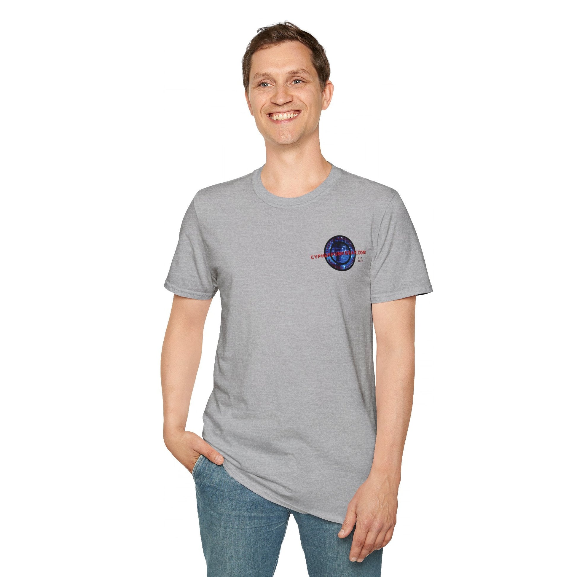 2 - sided Cypherpunkgear logo Unisex T-Shirt by cypherpunkgear – cypherpunkgear.com | Cypherpunk Merch