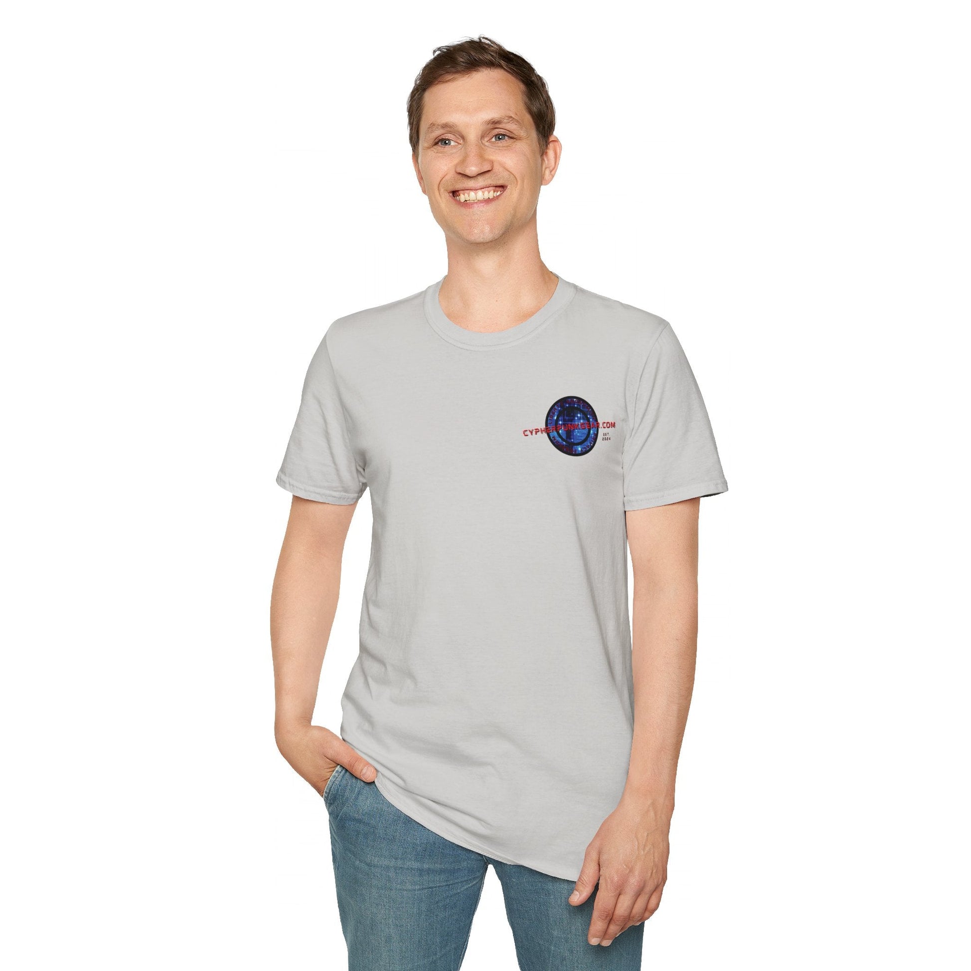 2 - sided Cypherpunkgear logo Unisex T-Shirt by cypherpunkgear – cypherpunkgear.com | Cypherpunk Merch