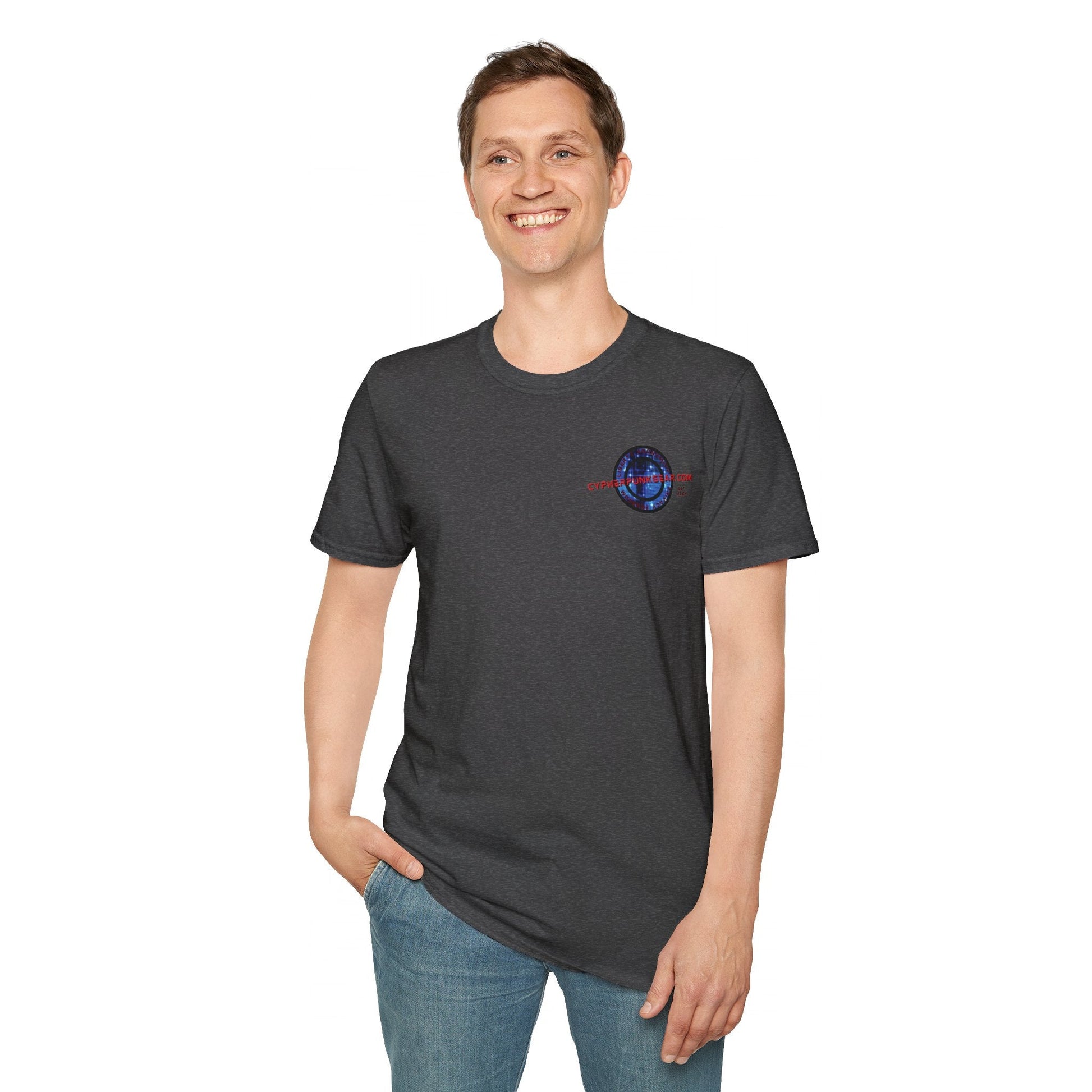 2 - sided Cypherpunkgear logo Unisex T-Shirt by cypherpunkgear – cypherpunkgear.com | Cypherpunk Merch