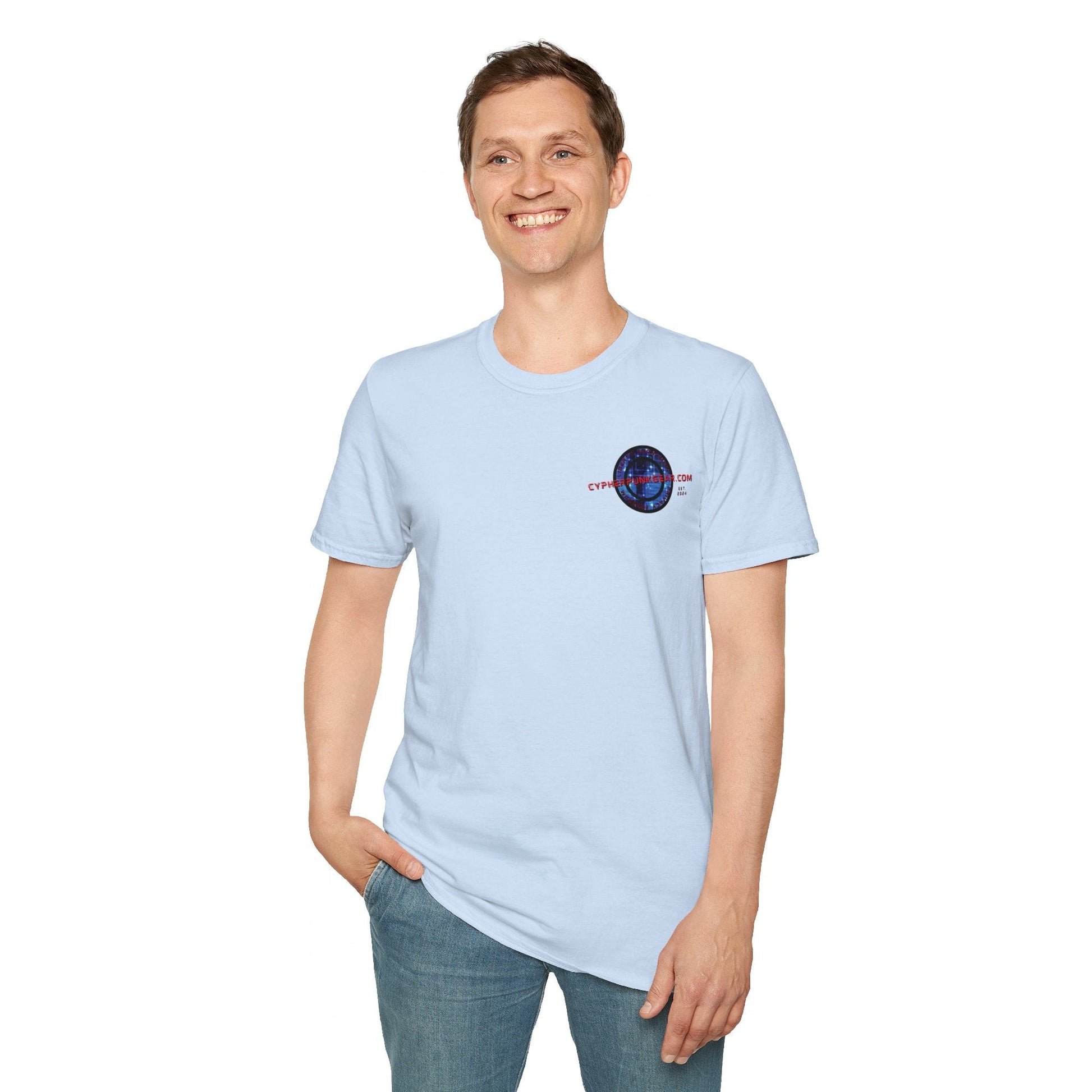 2 - sided Cypherpunkgear logo Unisex T-Shirt by cypherpunkgear – cypherpunkgear.com | Cypherpunk Merch