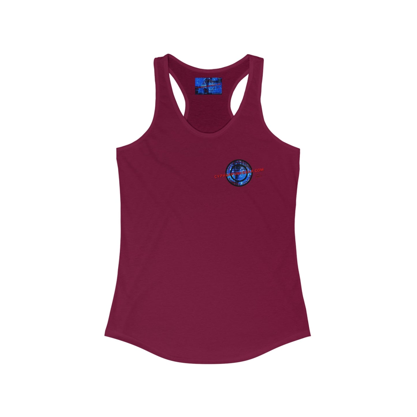 2 - sided cypherpunkgear Logo Women's Racerback Tank Top by cypherpunkgear – cypherpunkgear.com | Cypherpunk Merch