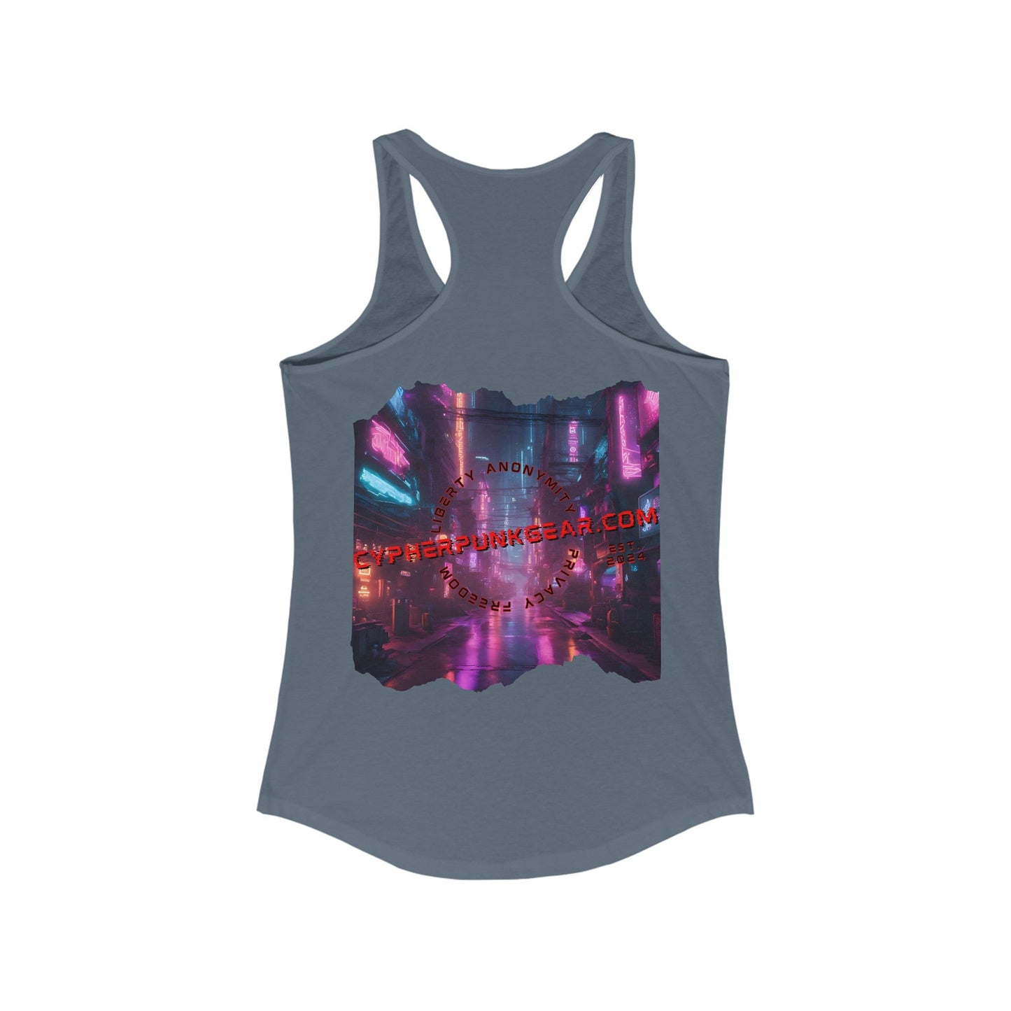 2 - sided cypherpunkgear Logo Women's Racerback Tank Top by cypherpunkgear – cypherpunkgear.com | Cypherpunk Merch
