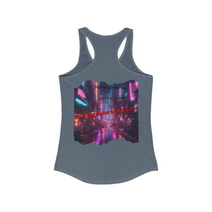2 - sided cypherpunkgear Logo Women's Racerback Tank Top by cypherpunkgear – cypherpunkgear.com | Cypherpunk Merch