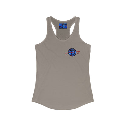 2 - sided cypherpunkgear Logo Women's Racerback Tank Top by cypherpunkgear – cypherpunkgear.com | Cypherpunk Merch