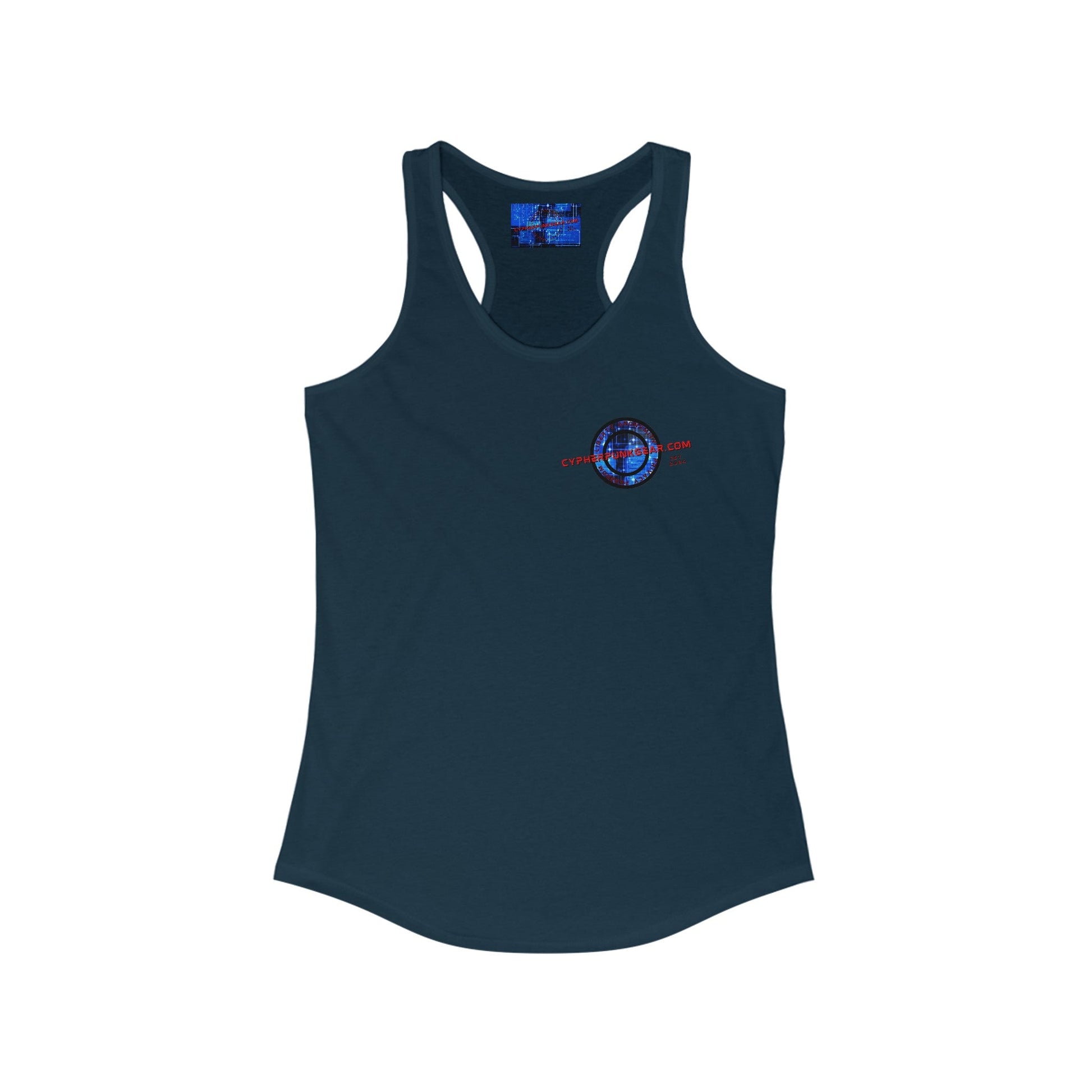 2 - sided cypherpunkgear Logo Women's Racerback Tank Top by cypherpunkgear – cypherpunkgear.com | Cypherpunk Merch