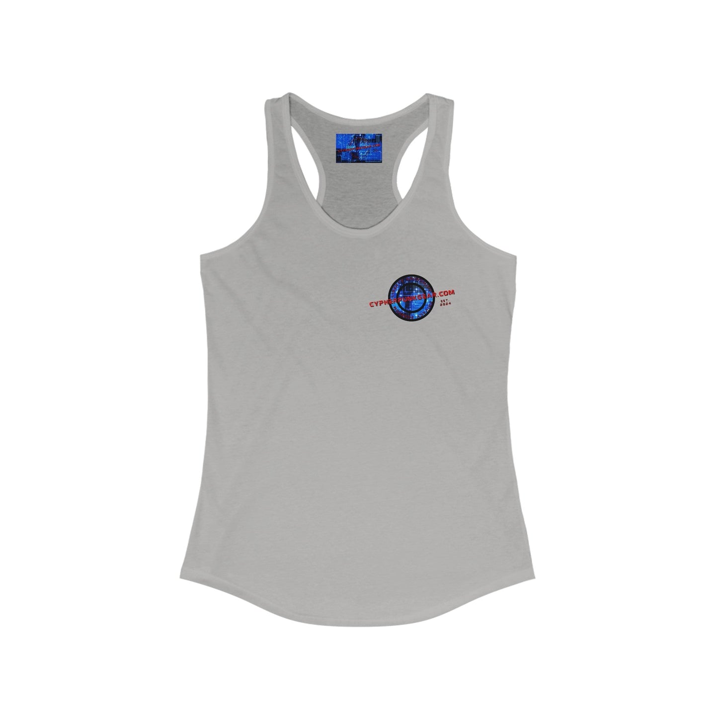 2 - sided cypherpunkgear Logo Women's Racerback Tank Top by cypherpunkgear – cypherpunkgear.com | Cypherpunk Merch