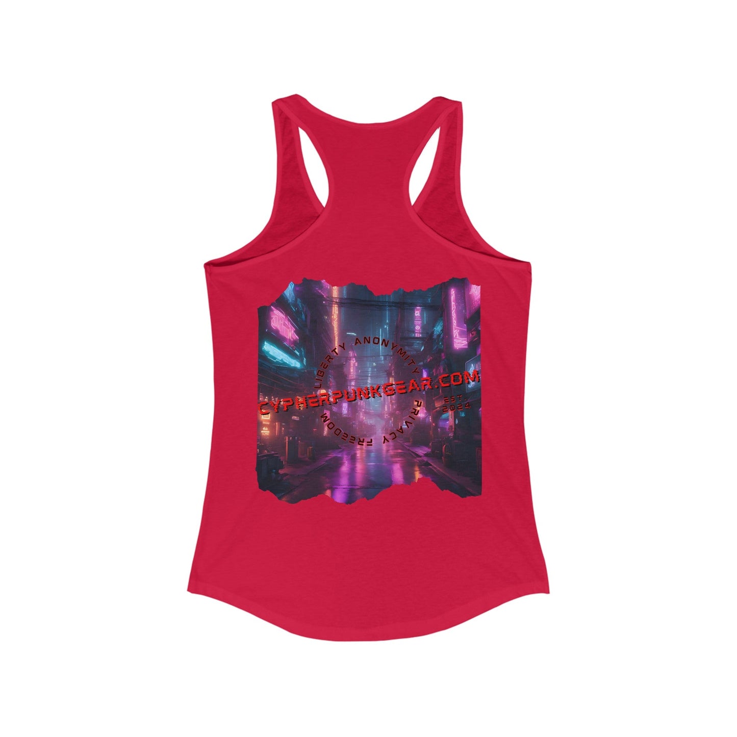 2 - sided cypherpunkgear Logo Women's Racerback Tank Top by cypherpunkgear – cypherpunkgear.com | Cypherpunk Merch