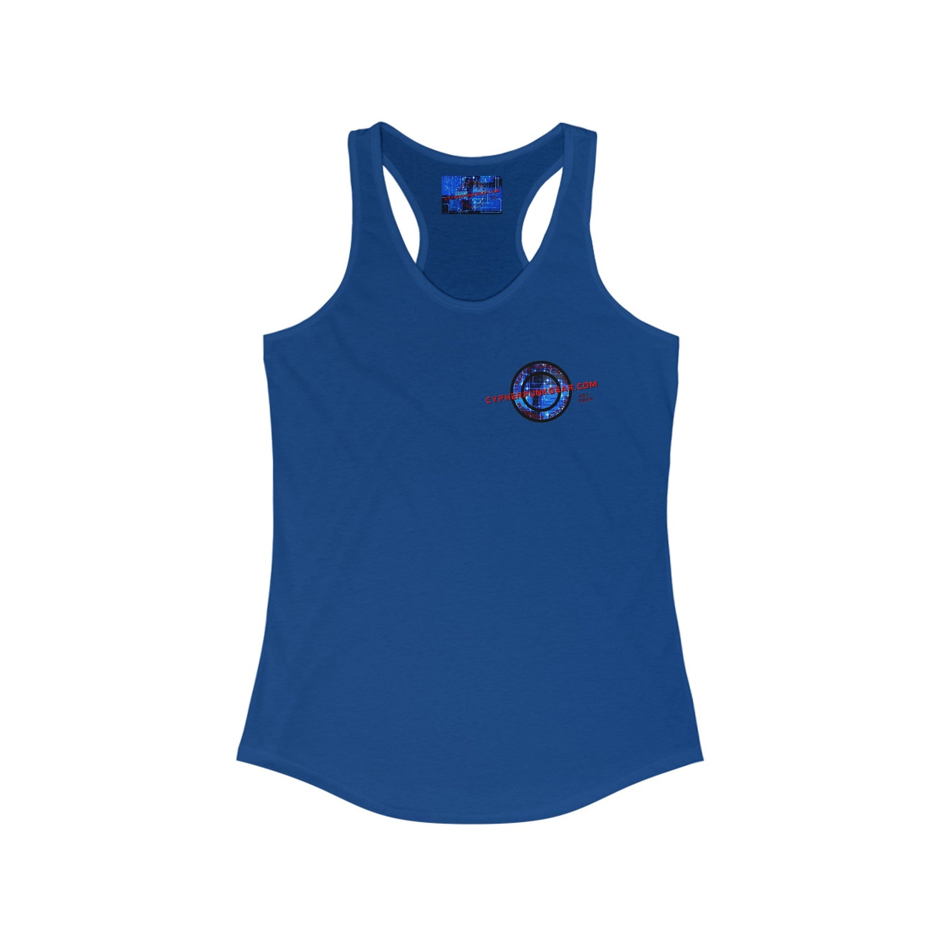 2 - sided cypherpunkgear Logo Women's Racerback Tank Top by cypherpunkgear – cypherpunkgear.com | Cypherpunk Merch