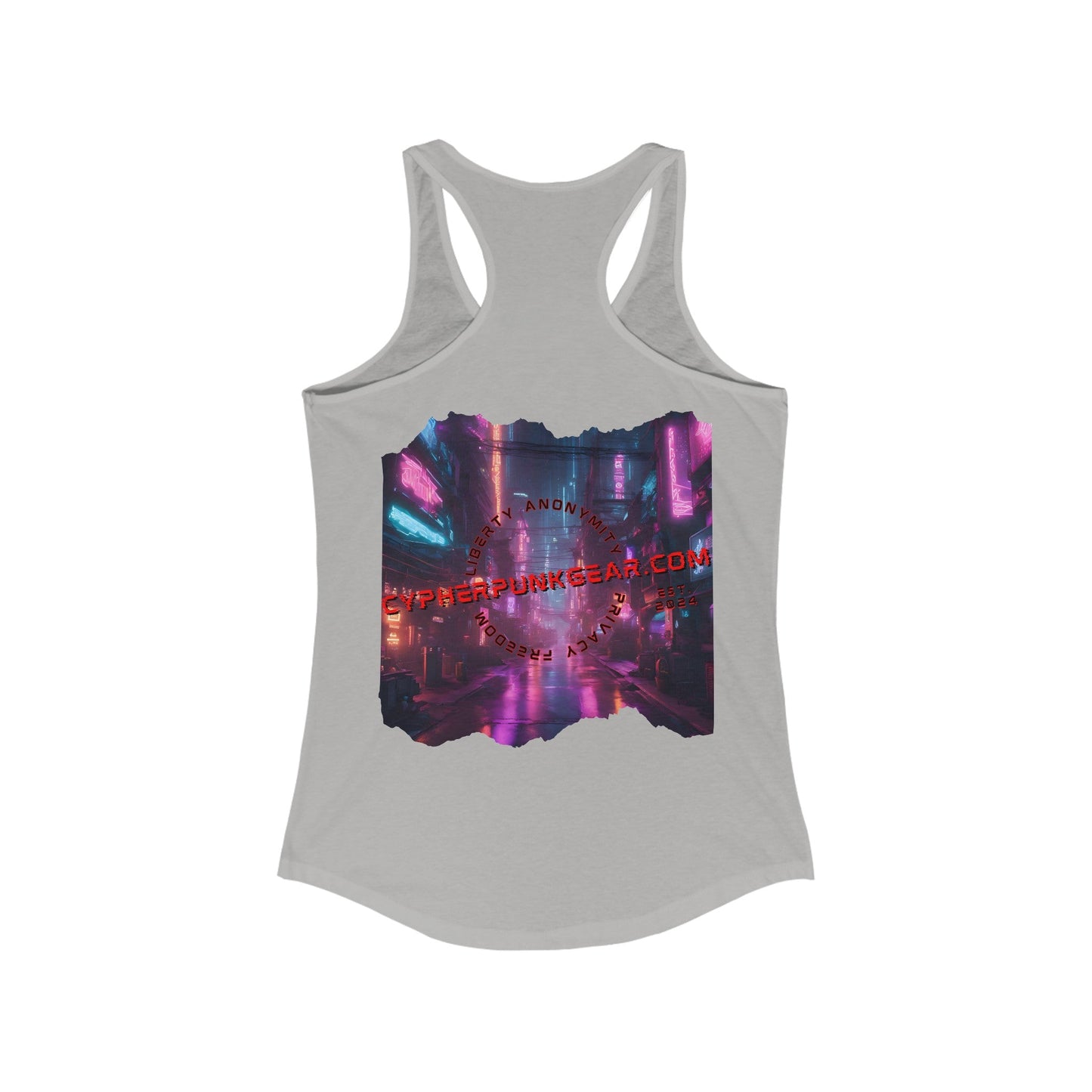 2 - sided cypherpunkgear Logo Women's Racerback Tank Top by cypherpunkgear – cypherpunkgear.com | Cypherpunk Merch